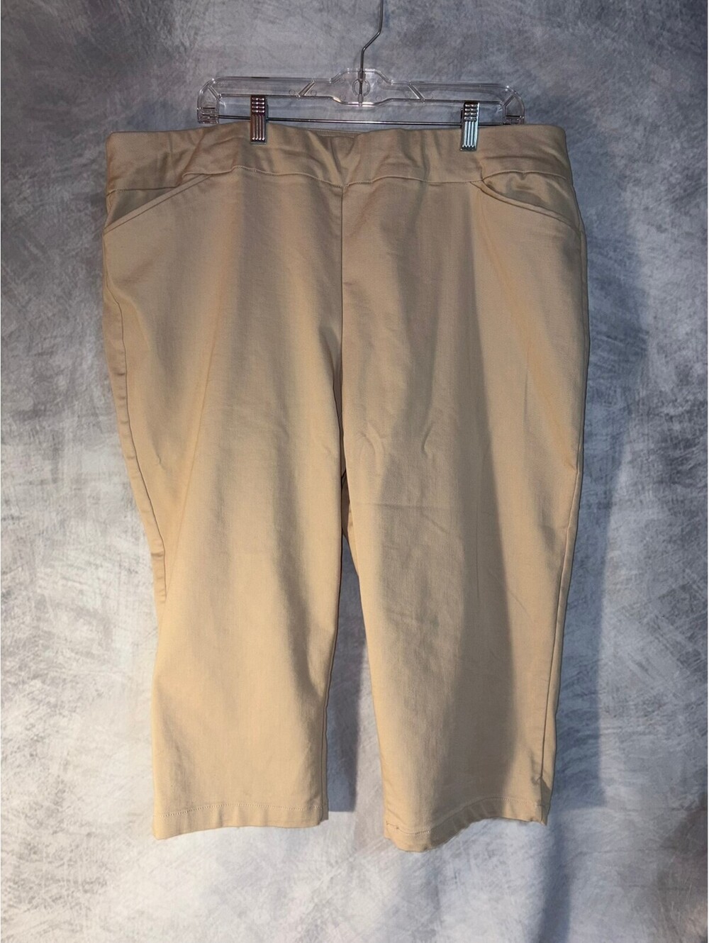 Croft & Barrow The Effortless Stretch Capri Pants Tan Women's 22W Pull On